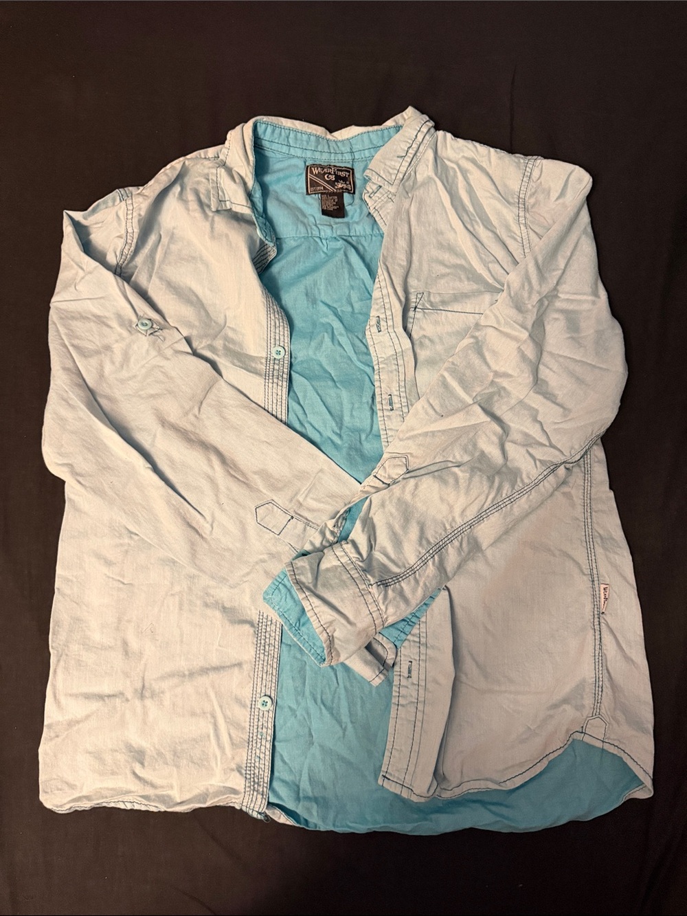Men's Light Blue Lightweight Shirt Jacket - Casual Layering Piece